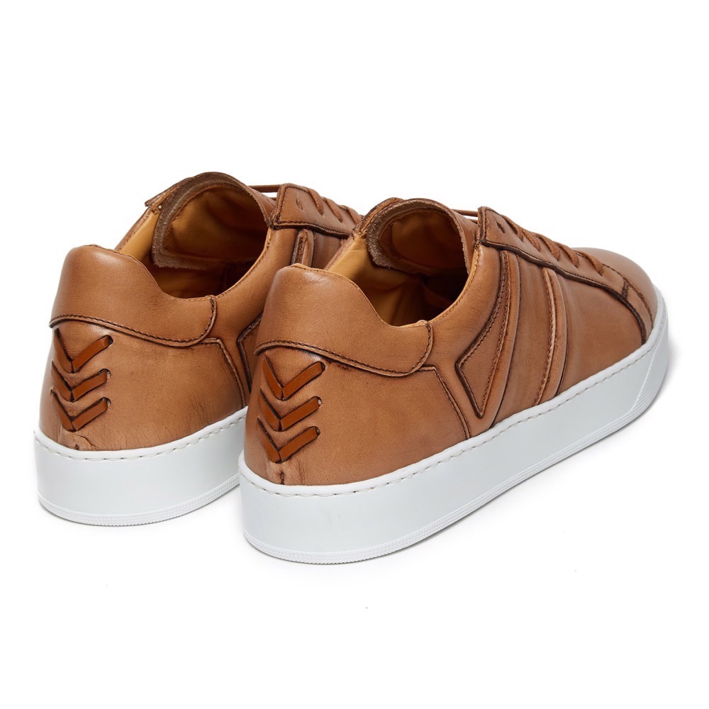 Urban Burnish Brown Leather Sneakers