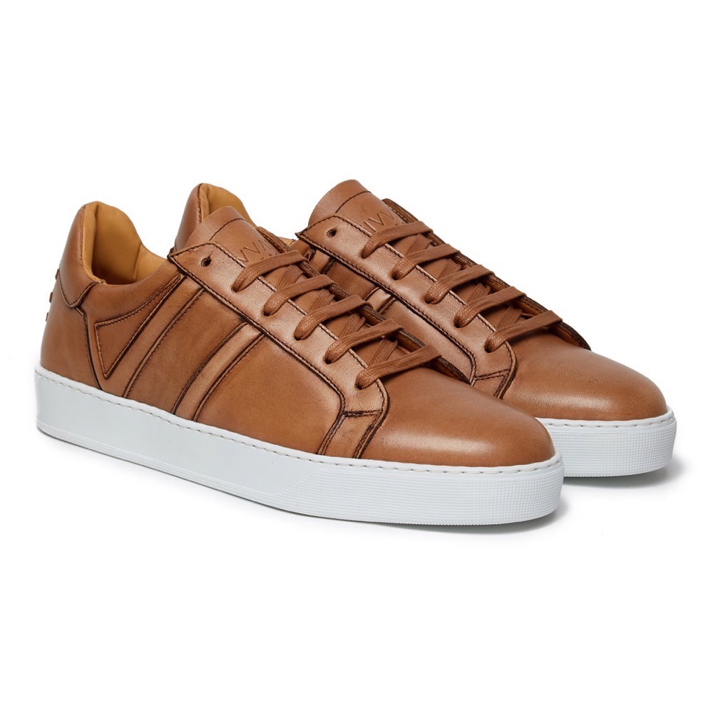 Urban Burnish Brown Leather Sneakers | VIVVANT